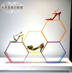 彩色五环鞋店 亚克力创意陈列，塑造专业品牌形象